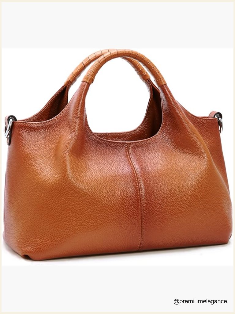 Genuine Leather Crossbody Hobo Bag Medium Tote Satchel Shoulder Purse